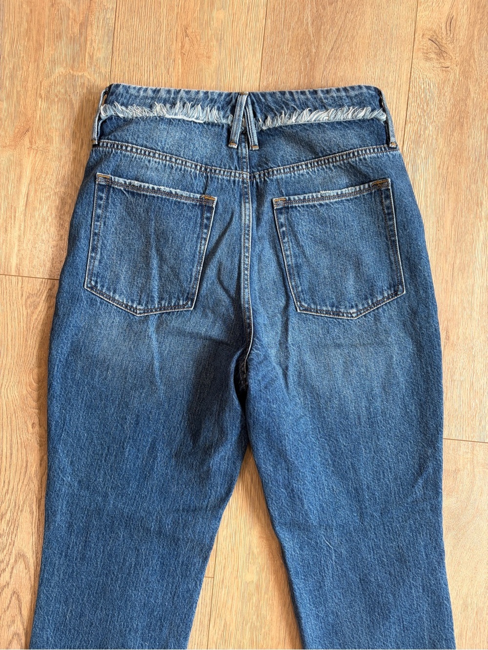 Good American Good Legs Straight Jeans Size 6/28 100% Cotton Side Slit Denim - Picture 5 of 8
